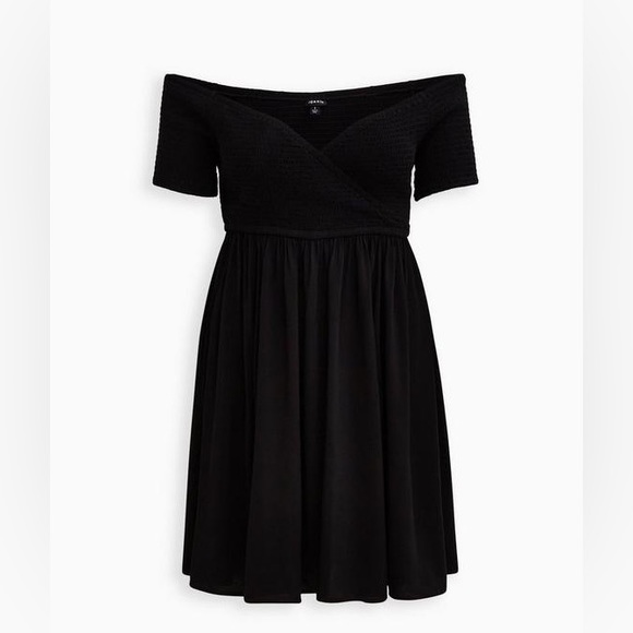 Mini Challis off-shoulder surpluses skater dress size 5 - Picture 5 of 12